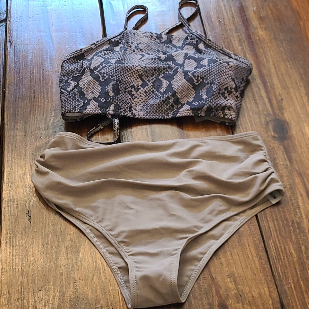 Shein high-waisted snakeskin bikini